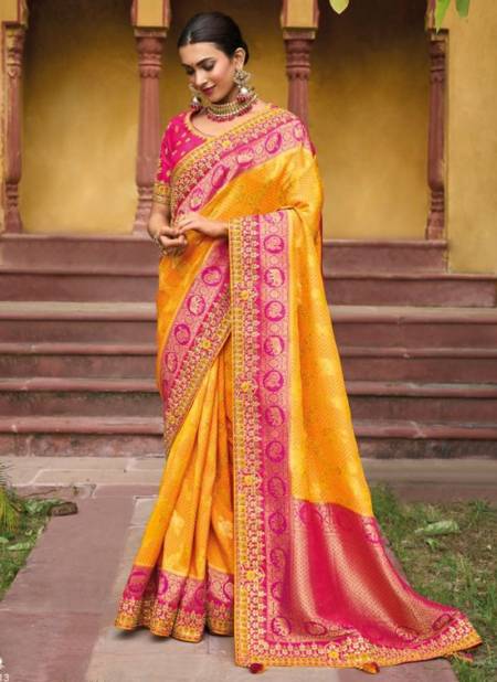 Yellow Colour Anaara Festive Wear Wholesale Saree Collection 5513