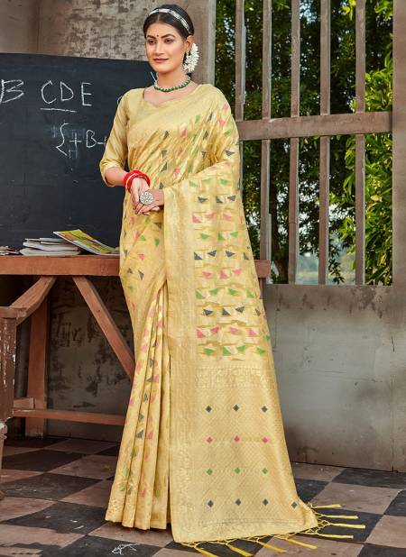 Yellow Colour Anarkali By Sangam Cotton Sarees Catalog 1004