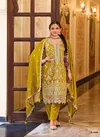 Yellow Colour Anokhi By Eba Premium Silk With Embroidery Work Designer Salwar Kameez Catalog D 1640