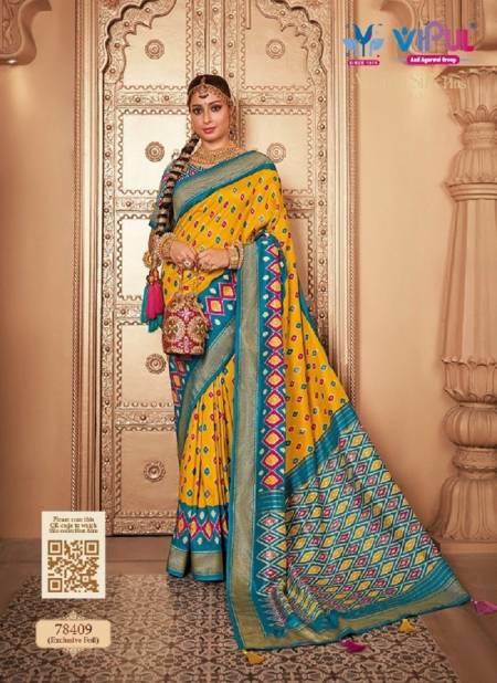 Yellow Colour Aroma Silk Plus Vol 3 By Vipul Silk Designer Saree Catalog 78409