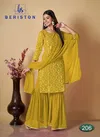 Yellow Colour BS Vol 2 By Beriston Readymade Salwar Suits Catalog 206
