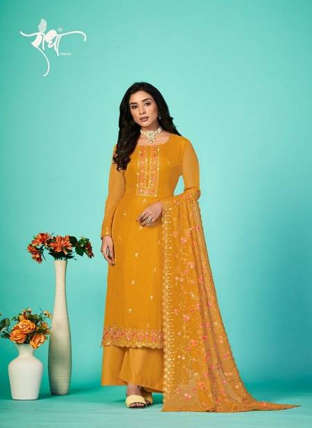 Yellow Colour Bandhan By Radha Organza With Heavy Embroidery Work Designer Salwar Kameez Catalog 1092