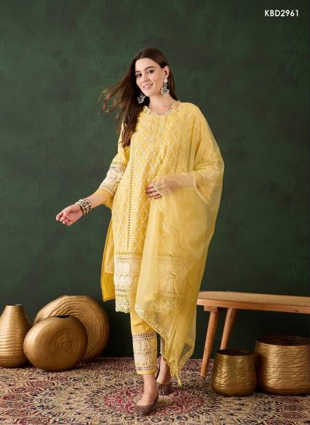 Yellow Colour Bhumi Vol 3 By Mahotsav Cotton Embroidery Kurti With Bottom Dupatta Orders In India KBD2961