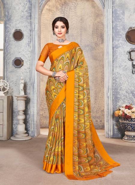Yellow Colour Cherry Vol 33 By Ruchi Printed Sarees Catalog 22701 D