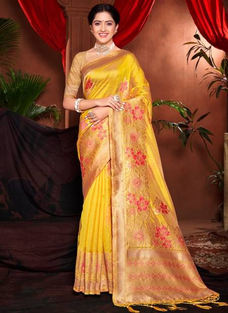 Yellow Colour Deepkala Designer Wholesale Silk Sarees Catalog 3289