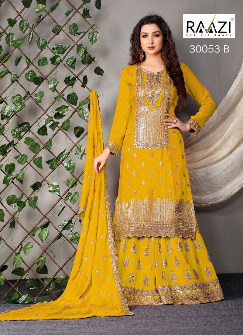 Yellow Colour Dilbaro Colour Plus By Rama Wedding Salwar Suit Catalog 30053 B