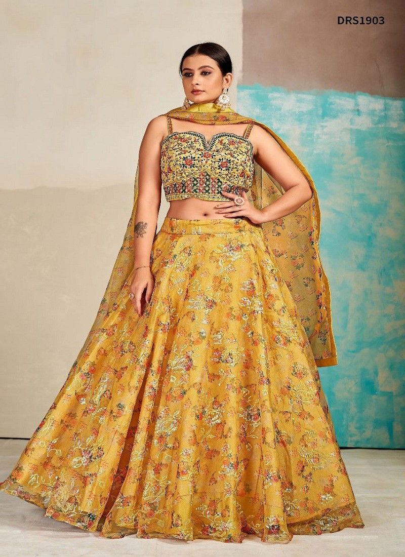 Yellow Colour Dresstive Vol 6 Party Wear Lehenga Choli Catalog 1903