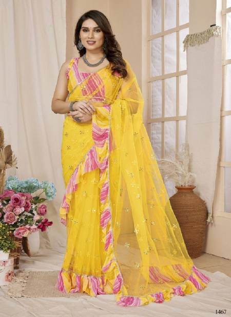 Yellow Colour Dyuti Vol 4 By S Walk Designer Saree Wholesale Market In Surat 1667