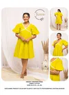 Yellow Colour Fiorra DR0000 01 Party Wear Ladies One Piece Western Dress Wholesalers In Delhi DR0004