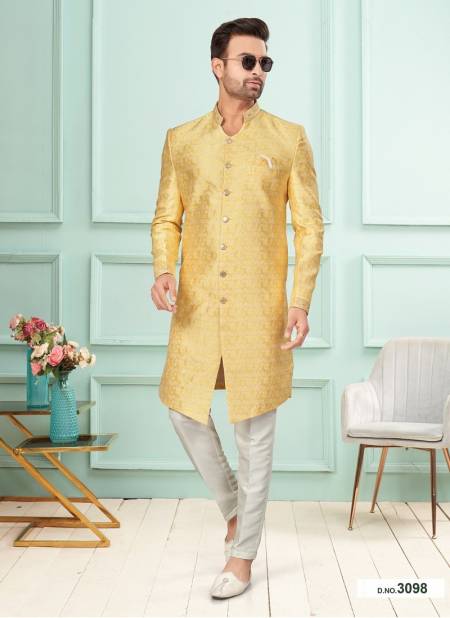Yellow Colour GS Fashion Function Wear Mens Designer Indo Western Exporters In India 3098