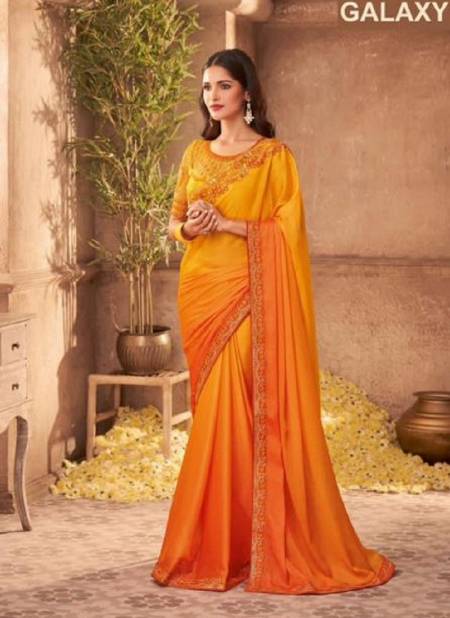 Yellow Colour Galaxy By TFH Party Wear Saree Catalog 906
