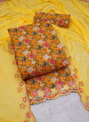Yellow Colour Ganga By Gulzara Cotton Non Catalog Dress Material Catalog 4013C