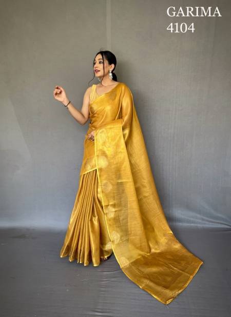 Yellow Colour Garima By Fashion Lab Silk Saree Catalog 4104