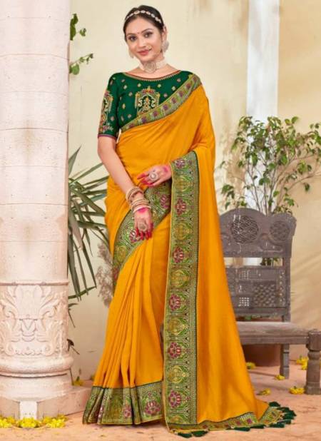 Yellow Colour Garima Right Women Function Wear Wholesale Designer Sarees Catalog 81765