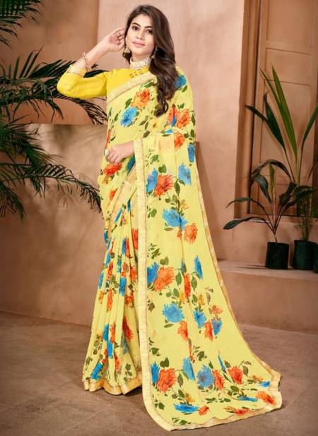 Yellow Colour Geetika By Ishika 5221 To 5228 Dailywear Sarees Catalog 5228
