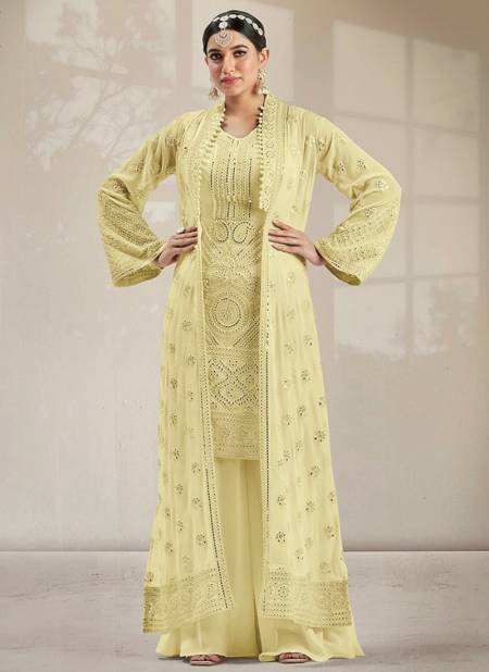 Yellow Colour Gulzar 2001 Party Wear Wholesale Plazzo Suits Catalog 2001 D