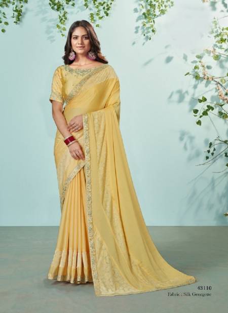 Yellow Colour Ikshita By Mahotsav Party Wear Saree Catalog 43110