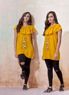 Yellow Colour Ira Vol 1 By Vardan Rayon With Embroidery Work Ladies Top Western Catalog 2003