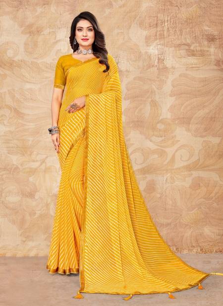 Yellow Colour Jalpari Vol 6 By Ruchi Chiffon Saree Catalog 24403 B