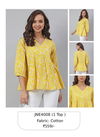 Yellow Colour Janasya Fancy Wear Ladies Top Catalog 4008