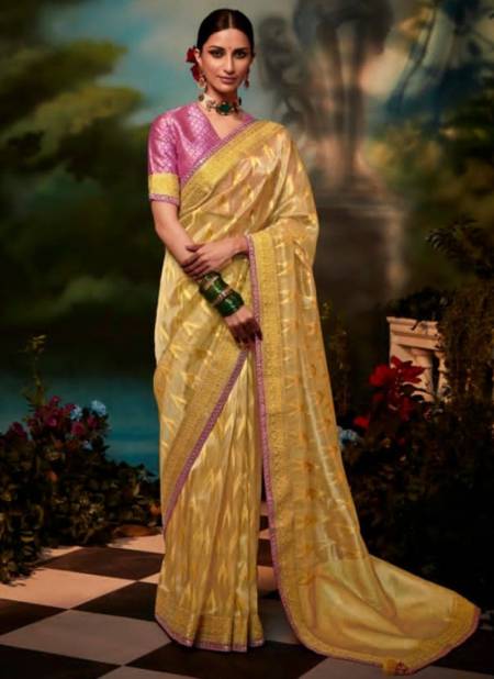 Yellow Colour Kajal Vol 12 Fancy Wear Wholesale Designer Sarees 5244