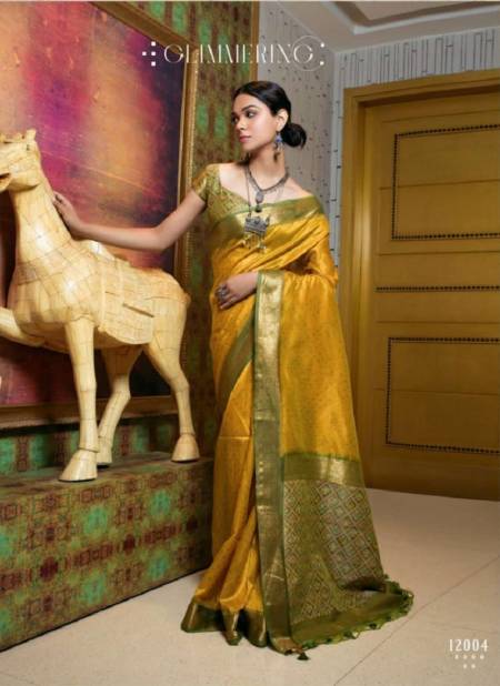 Yellow Colour Kalakruti By Kira Ivary Exclusive Designer Saree Catalog 12004