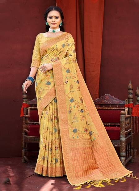 Yellow Colour Kanhaiya By Sangam Silk Saree Catalog 1001