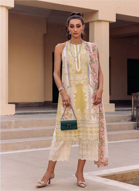 Yellow Colour Maria B Vol 2 By Dinsaa Designer Salwar Suit Catalog 201