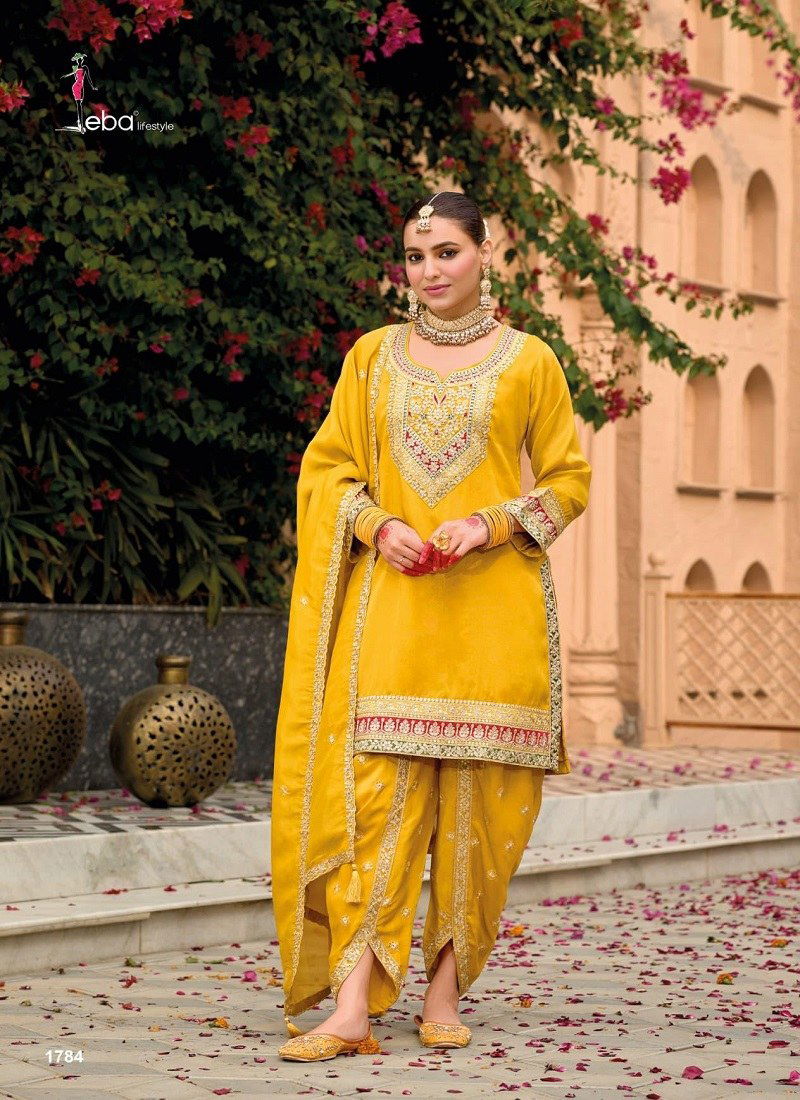 Yellow Colour Meraki By Eba Simar Ready Made Suits Exporters In India 1784