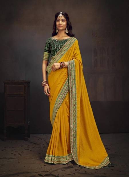 Yellow Colour Miransh By Suma Designer Party Wear Saree Wholesale Online 2005