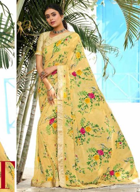 Yellow Colour Modish Printed Wholesale Daily Wear Sarees 26305