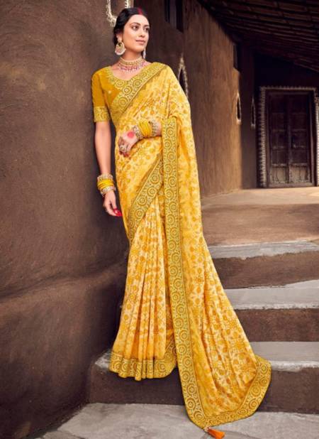 Yellow Colour Naina Sunaina Festive Wear Wholesale Silk Sarees 1305