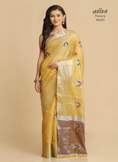 Yellow Colour Nancy By Asisa Designer saree catalog 10001