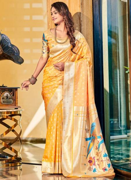 Yellow Colour Naysha Paithani Rajpath Festive Wear Wholesale Silk Sarees Catalog 117006