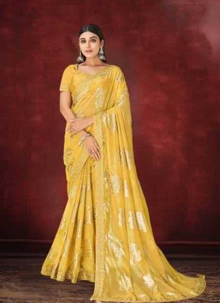 Yellow Colour Norita 43100 Hasti By Mahotsav Occasion Wear Designer Saree Exporters In India 43439