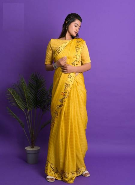 Yellow Colour Oliva By Ashima Designer Saree Catalog 7901