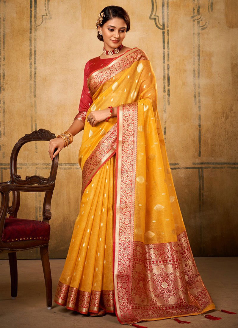 Yellow Colour Petals Banarasi Designer Rajpath Festive Wear Wholesale Designer Saree Catalog 81004