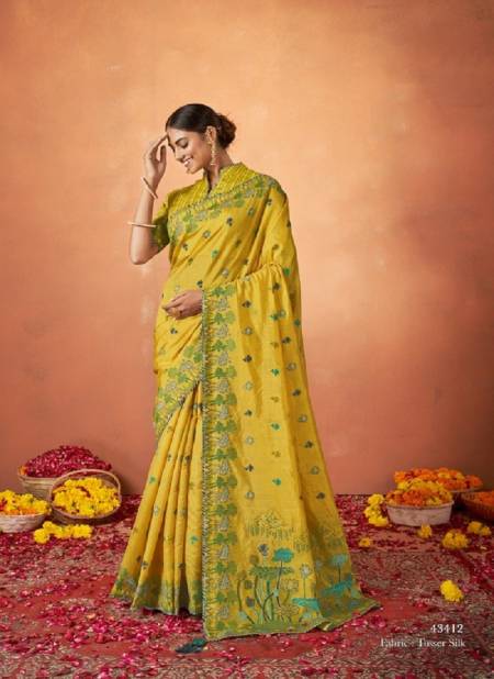 Yellow Colour Pradha By Mahotsav Silk Party Wear Designer Saree Catalog 43412
