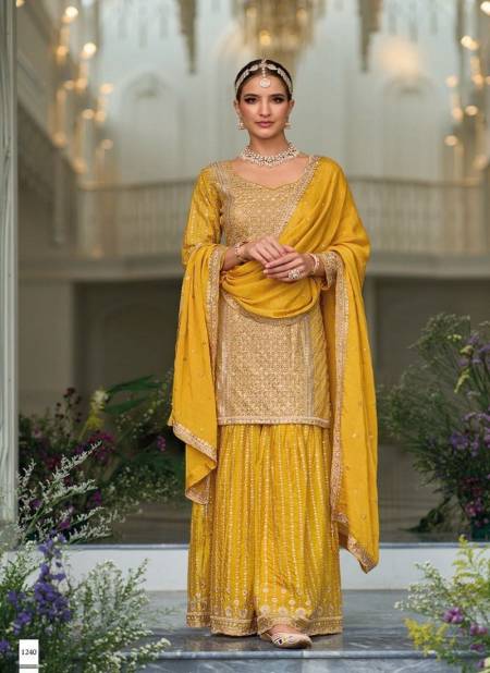Yellow Colour Preet By Zaveri Premium Silk With Embroidery Work Readymade Suit Catalog 1240