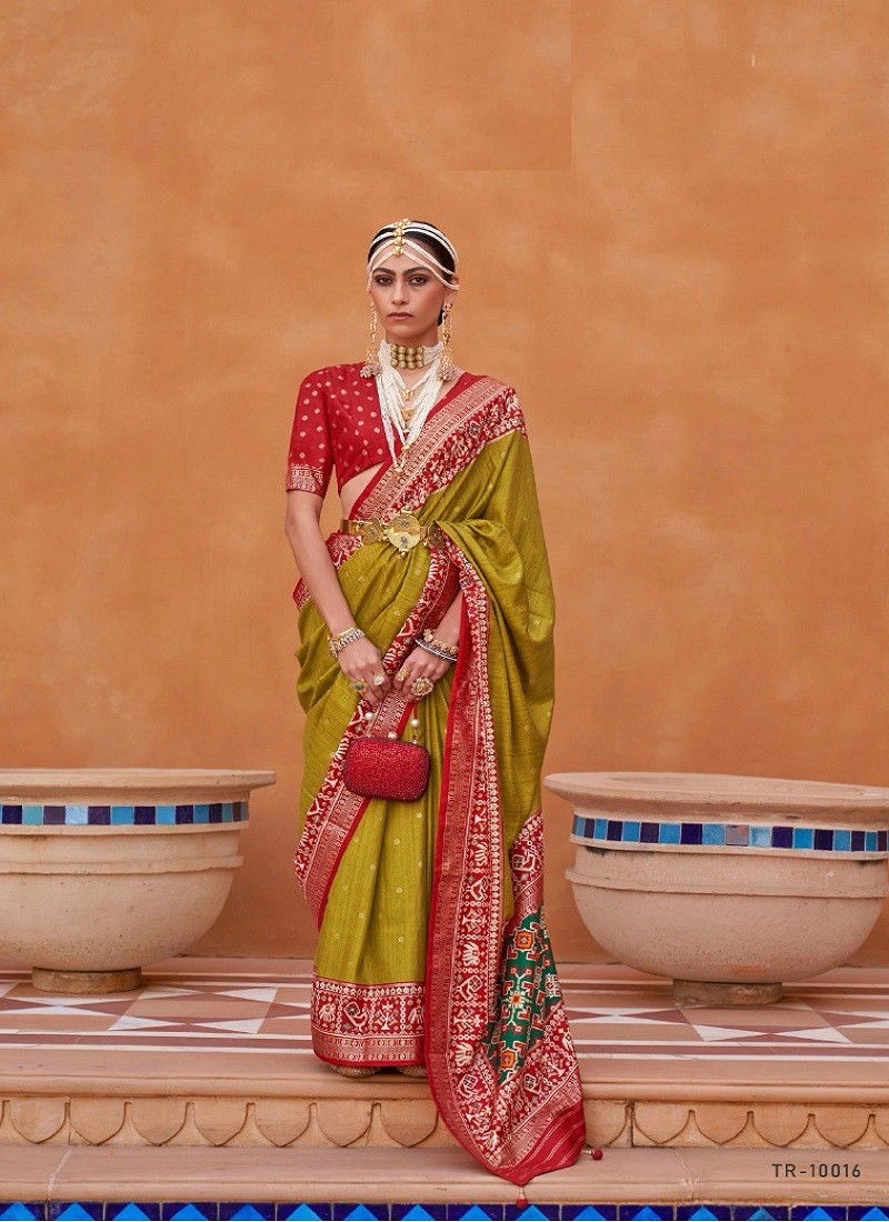 Yellow Colour Pure Patola Vol 1 By Trirath Silk Saree Catalog 10016