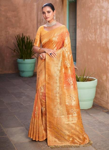 Yellow Colour Ragini Mahaveera Wedding Wear Wholesale Silk Sarees 1804