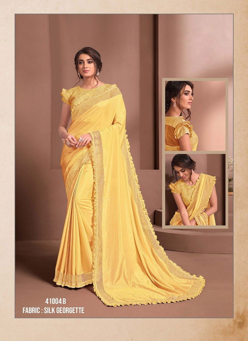 Yellow Colour Raissa By Mahotsav Designer Saree 41004 B