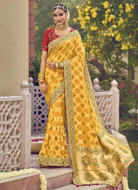 Yellow Colour Rajgharana Vol 3 Wedding Wear Wholesale Designer Sarees  6605