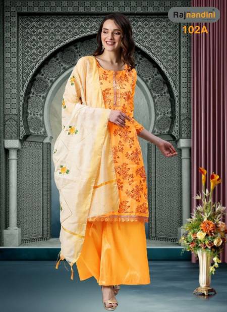 Yellow Colour Rajnandini Designer Wholesale Exclusive Dress Material 102 A