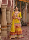 Yellow Colour Rang 2 By Eba Chinon Wedding Sharara Suits Wholesale Price In Surat 1827