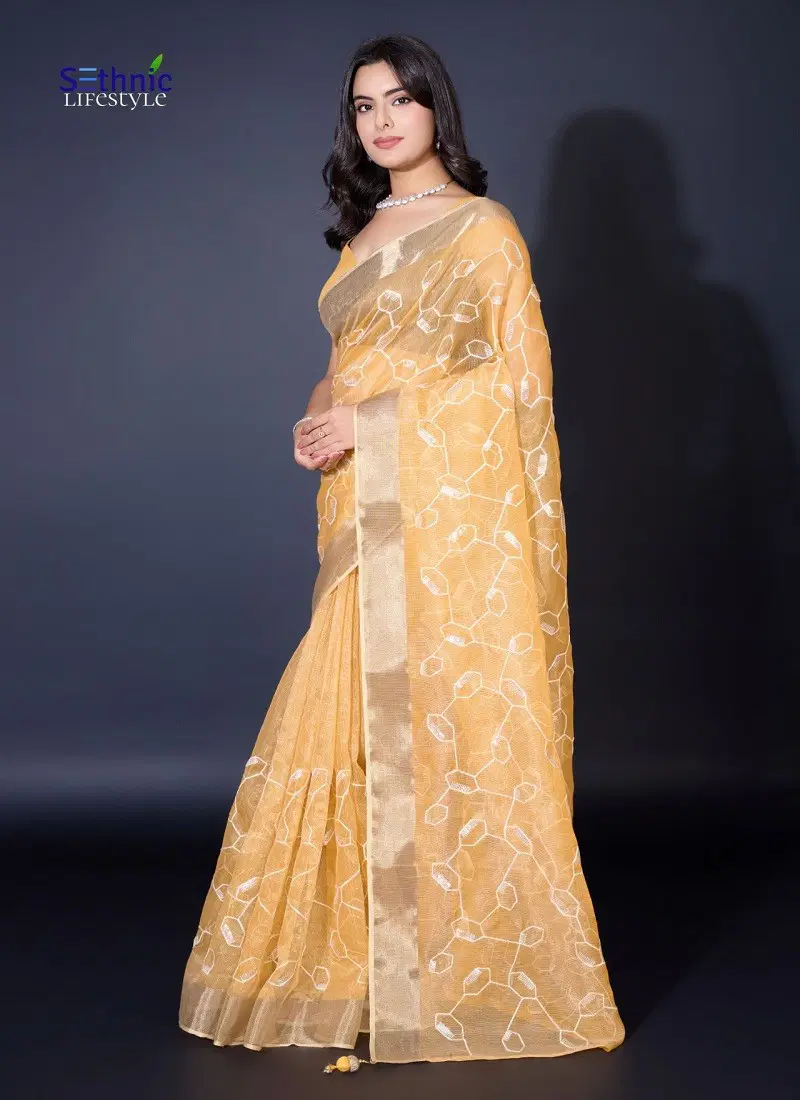 Yellow Colour Regal By Sethnic Gold Spun Fancy Saree Exporters In India 49002