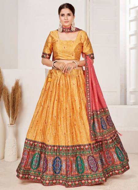 Yellow Colour Resham Wedding Wear Wholesale Designer Lehenga Choli 1031