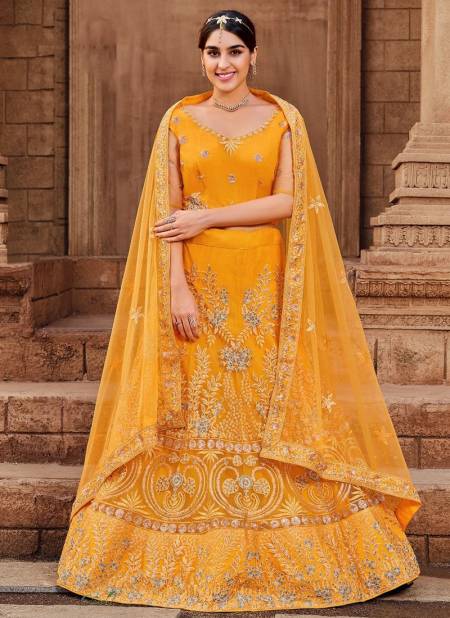 Yellow Colour Riyasat Designer Wholesale Bridal Lehenga Choli Catalog 1037