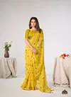 Yellow Colour Saadi Vol 3 By Stavan Georgette Fancy Weaving Saree Suppliers In India SD-1023