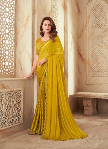 Yellow Colour Salsa Style 2nd Edition By TFH Party Wear Sarees Catalog 7512